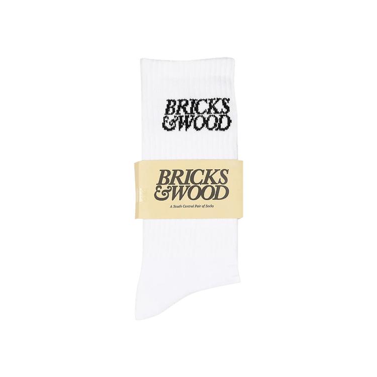 Bricks & Wood Logo Socks 'White' by BRICKS&WOOD