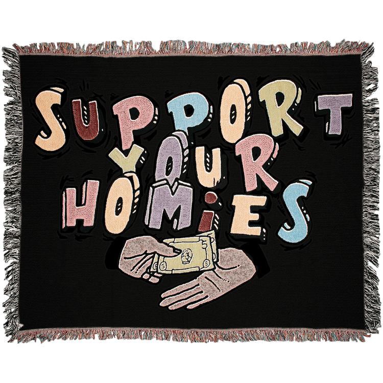 Bricks & Wood Support Your Homies Blanket (GOAT Exclusive) 'Black' by BRICKS&WOOD