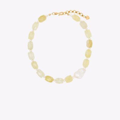 Yellow Anna Citrine Pearl Necklace by BRINKER&ELIZA