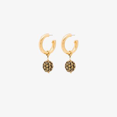 gold-plated Charade crystal charm earrings by BRINKER&ELIZA
