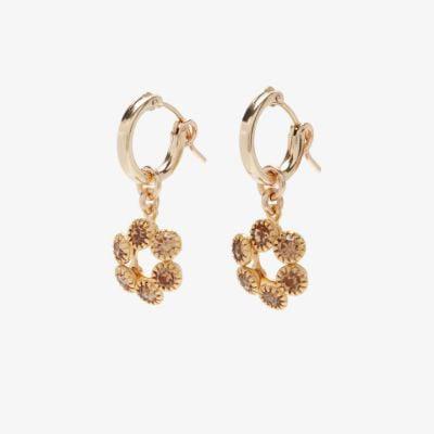 gold-plated Cider crystal hoop earrings by BRINKER&ELIZA