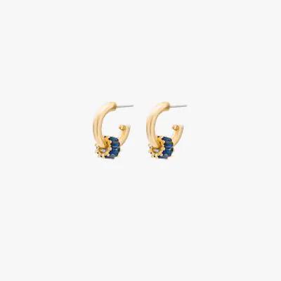 gold-plated Pinkie Swear sapphire hoop earrings by BRINKER&ELIZA