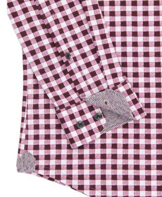Men's Ruby Liquid Knit Long Sleeve Button Up Shirt by BROOKLYN BRIGADE