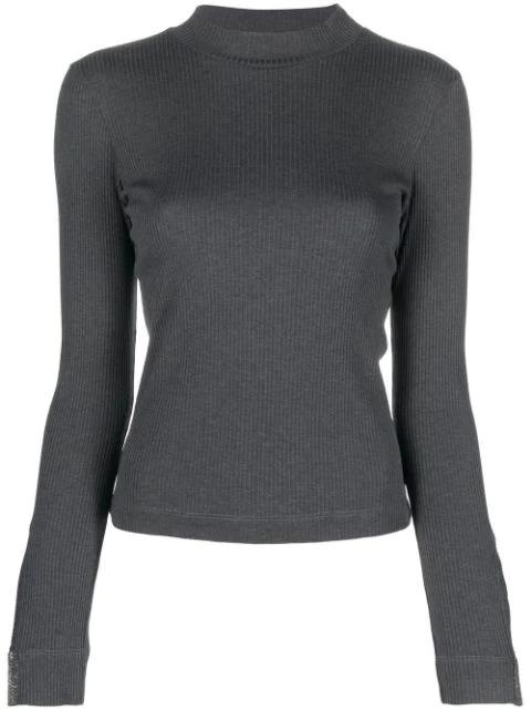 mock-neck cotton knitted top by BRUNELLO CUCINELLI