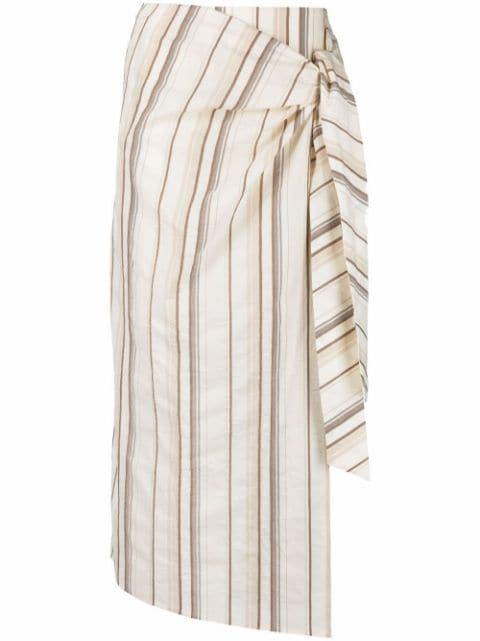 striped wrap skirt by BRUNELLO CUCINELLI