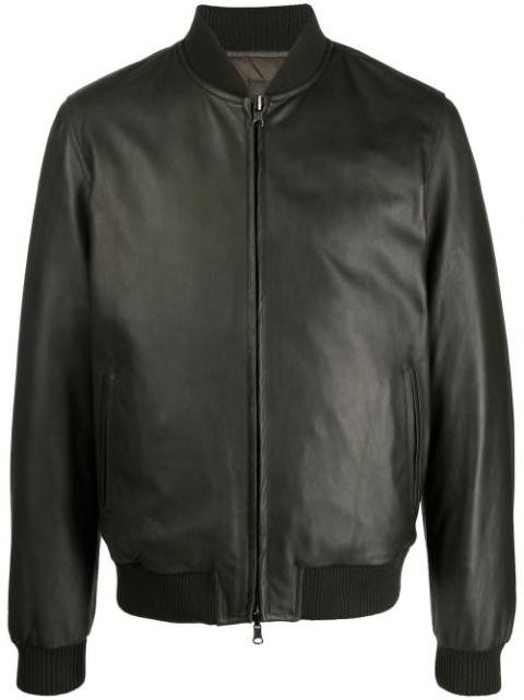 reversible leather bomber jacket by BRUNO MANETTI