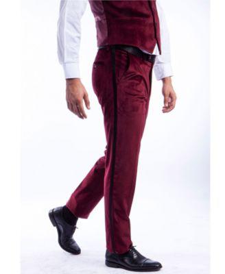 Men's Skinny Modern Fit Velvet Tuxedo Dress Pants by BRYAN MICHAELS