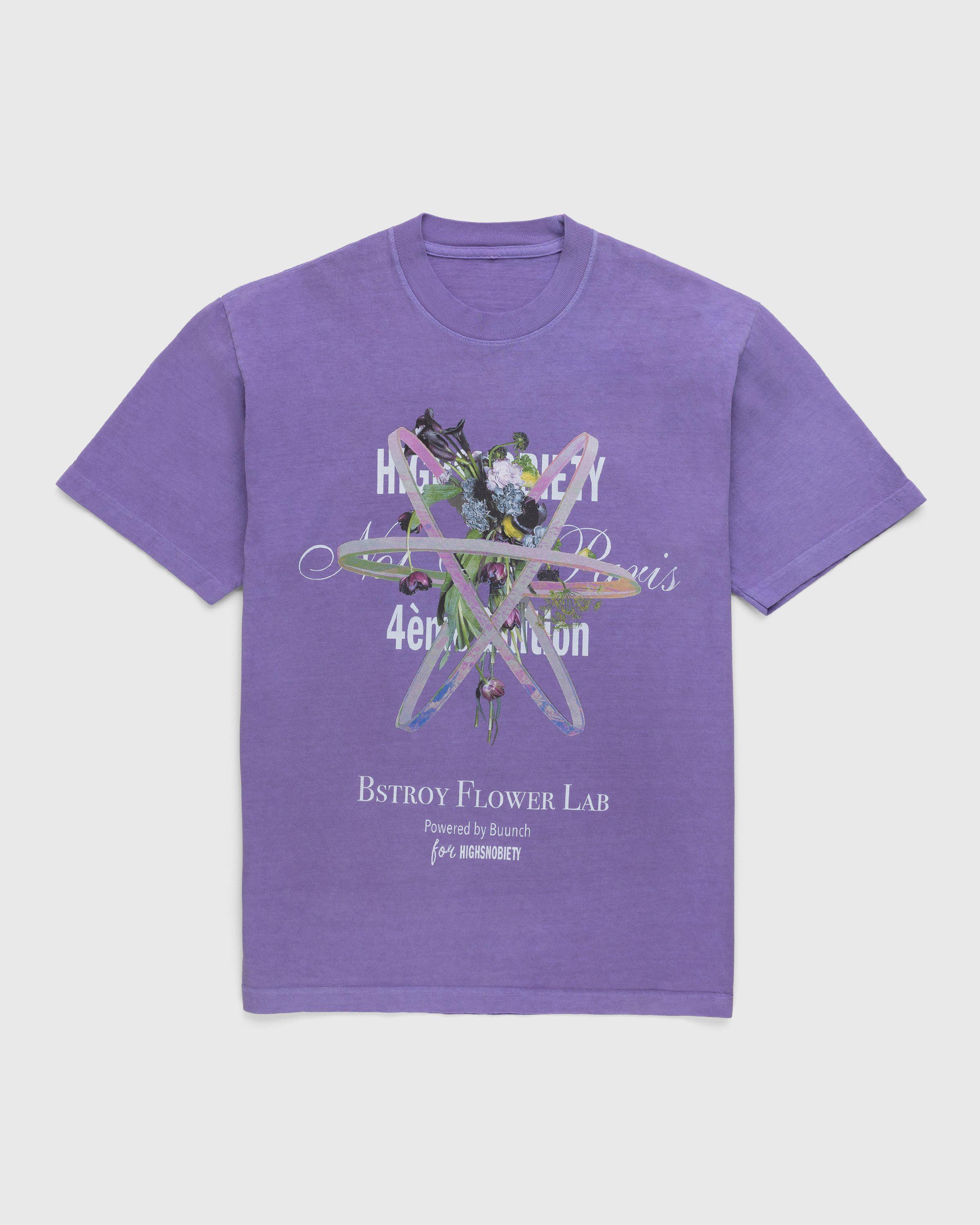 Bstroy x Highsnobiety – Not In Paris 4 Flower T-Shirt Lavender by BSTROY X HIGHSNOBIETY