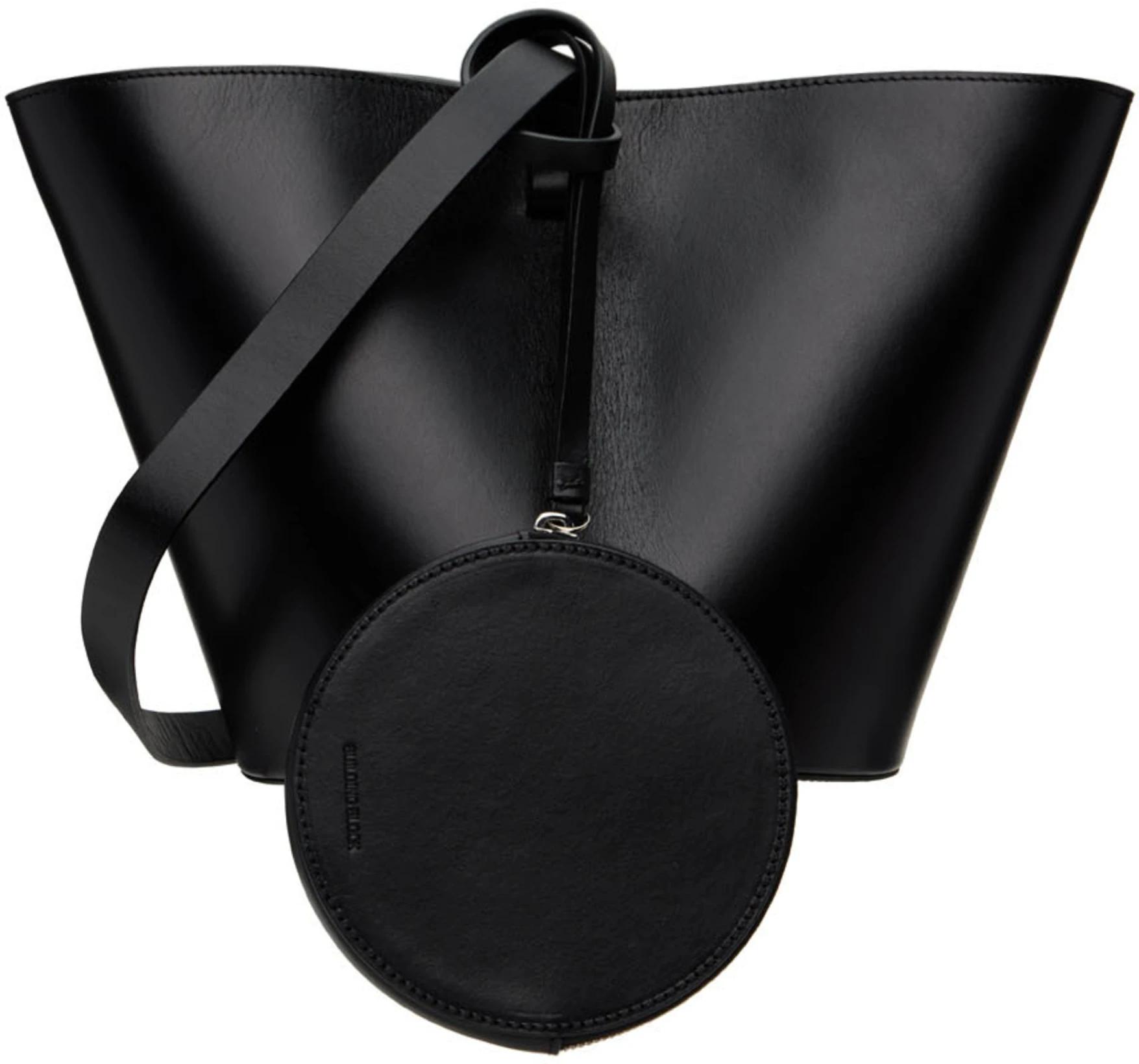 Black Short Basket Shoulder Bag by BUILDING BLOCK