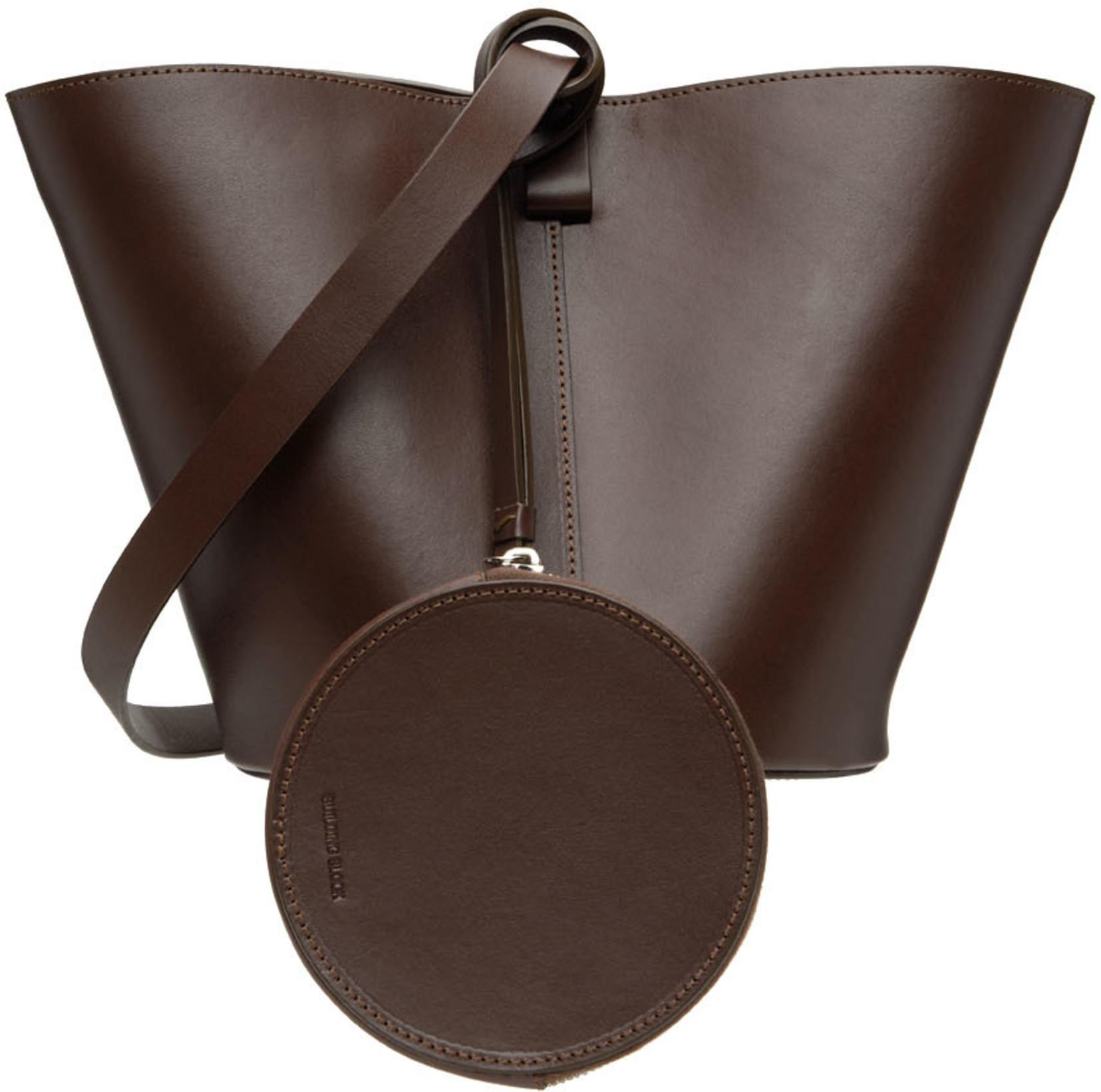 Brown Short Basket Shoulder Bag by BUILDING BLOCK