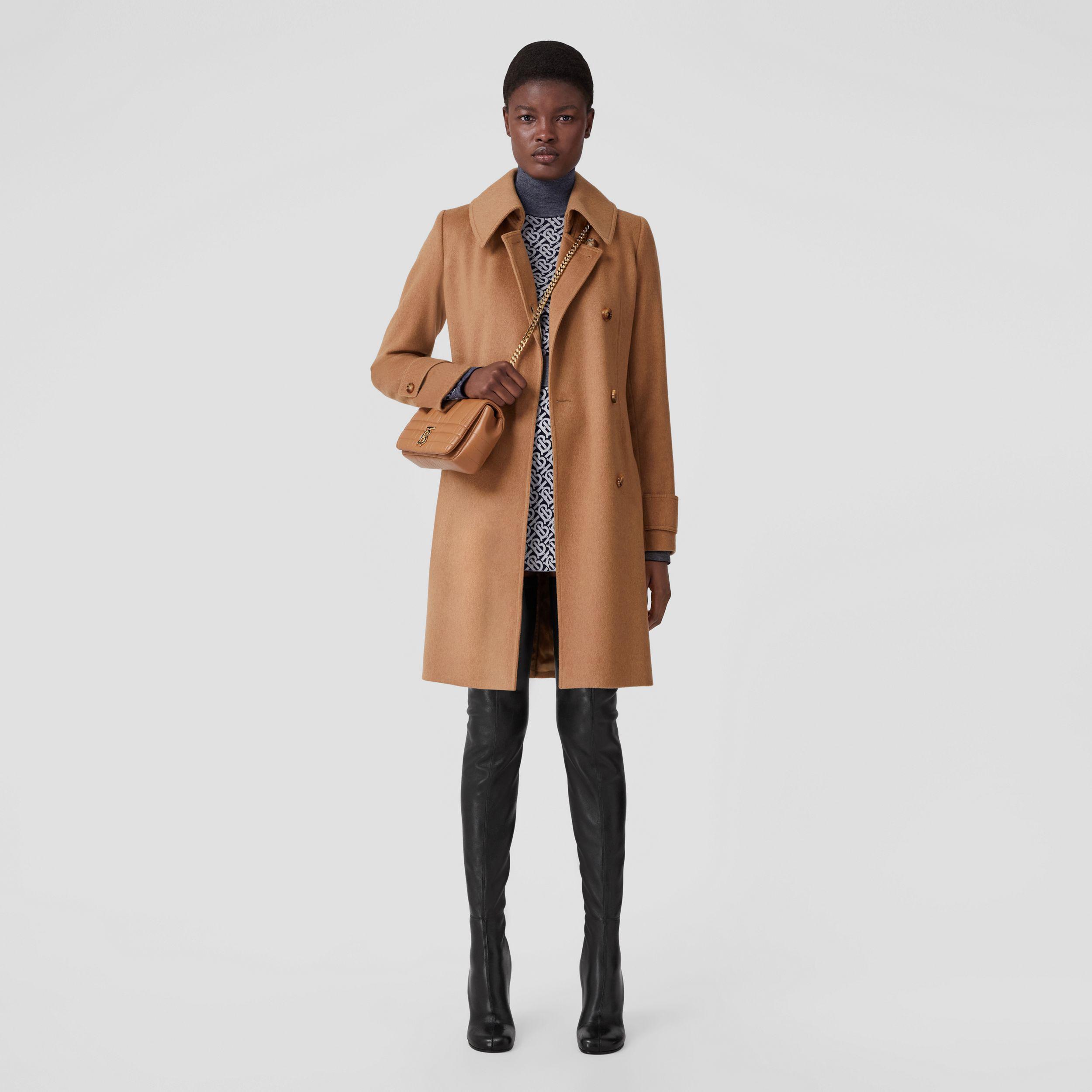 Monogram Motif Cashmere Belted Coat by BURBERRY | jellibeans