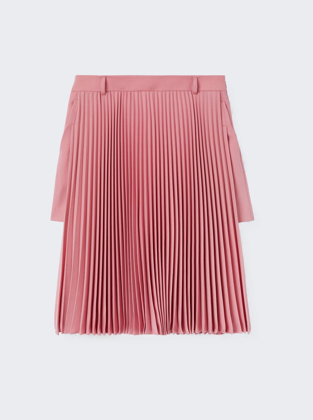 Pleated Panel Grain De Poudre Wool Shorts Rosy Pink by BURBERRY