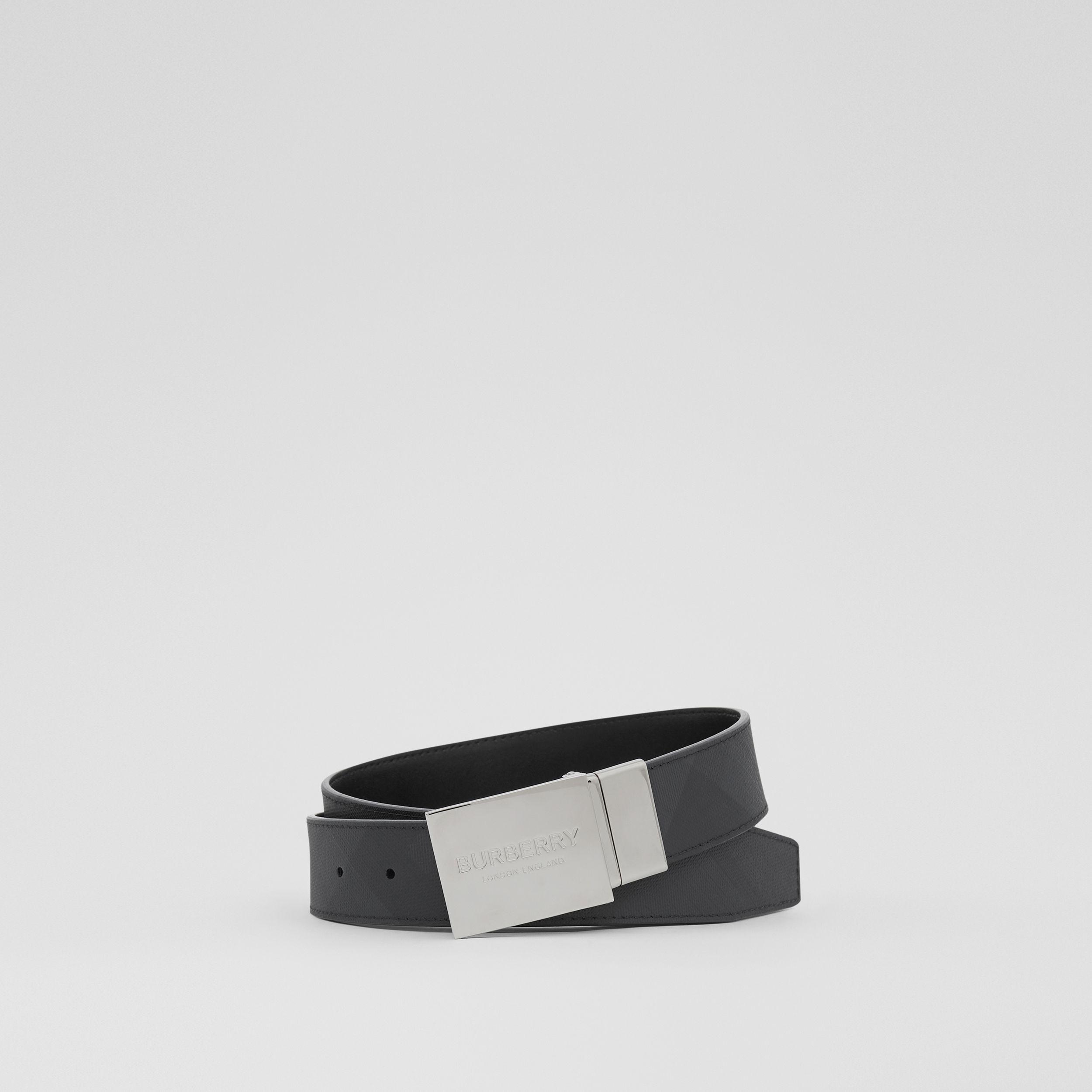 Embossed Check Leather Belt by BURBERRY | jellibeans
