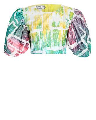 Puff Sleeve Tie-Dyed Crop Top by BUSAYO