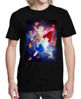 Men's Rocket Cat Graphic T-shirt by BUZZ SHIRTS