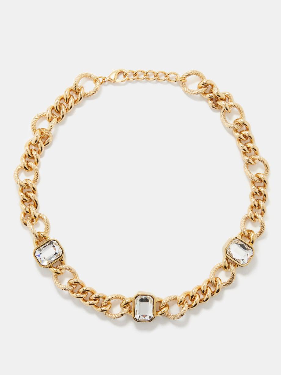 Belize crystal & 18kt gold-plated necklace by BY ALONA