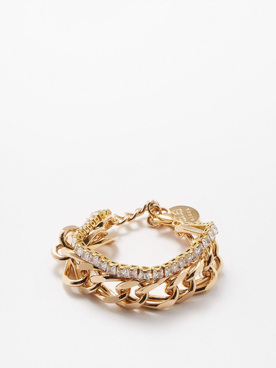 Ida rhinestone & 18kt gold-plated bracelet by BY ALONA