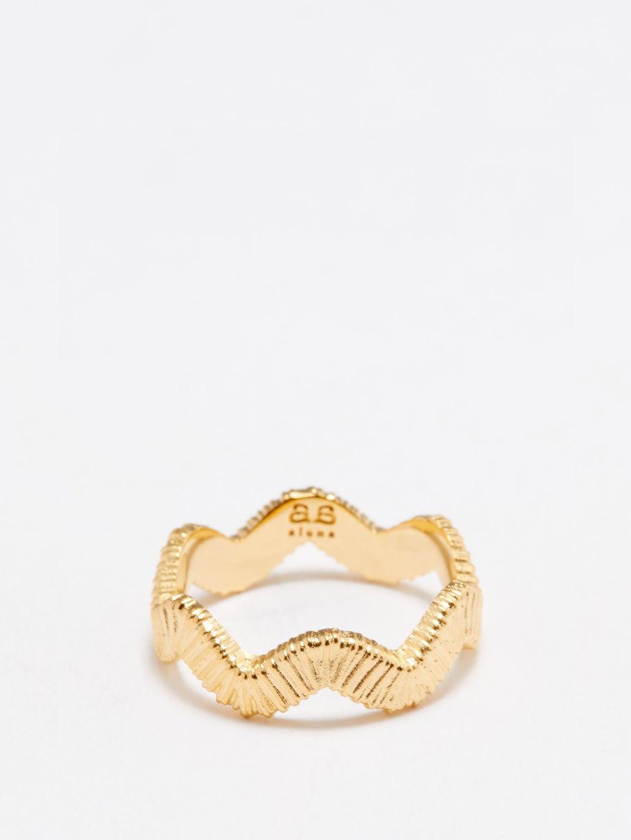Wavy 18kt gold-plated ring by BY ALONA