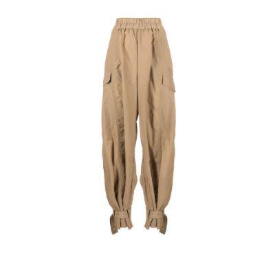 Neutral Laurrine tapered cargo trousers by BY MALENE BIRGER