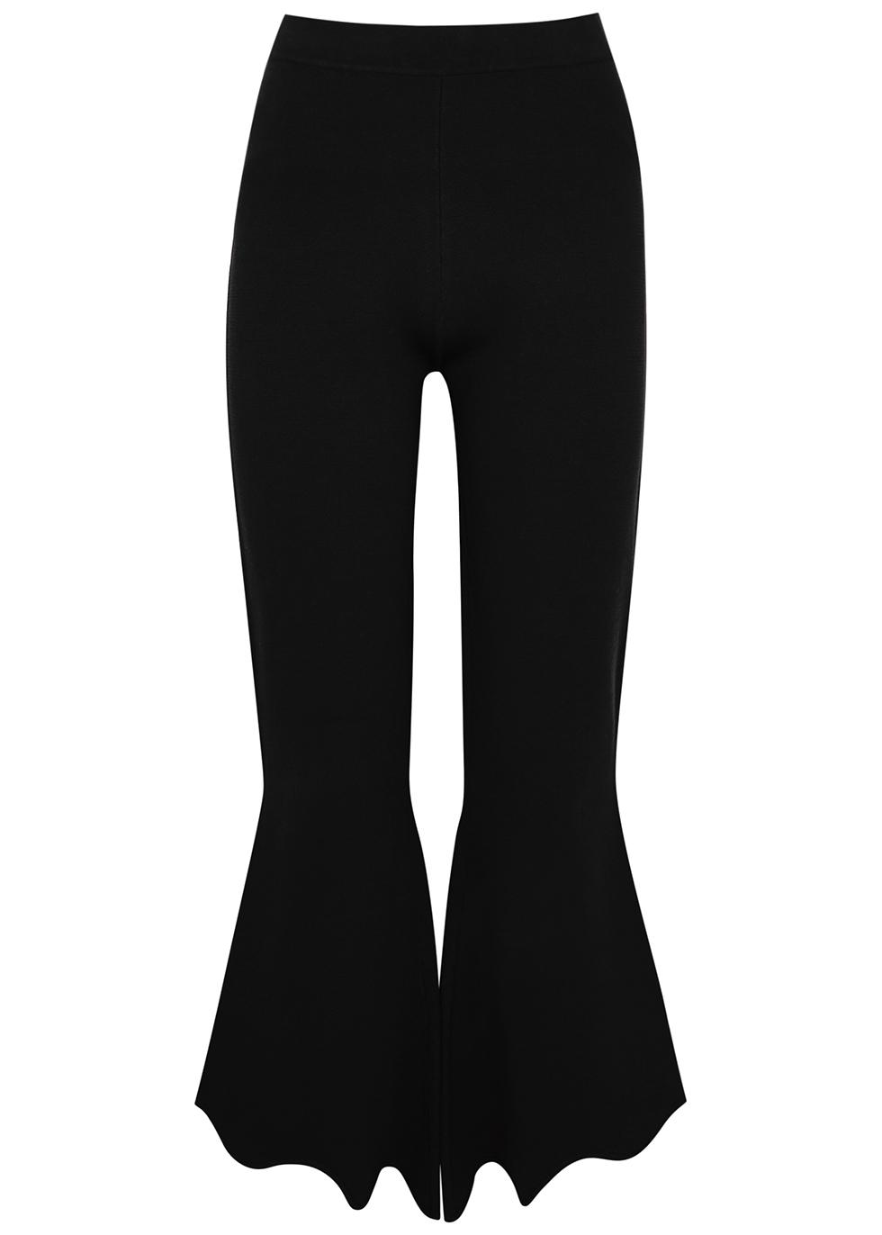 Vivion black knitted scalloped trousers by BY MALENE BIRGER