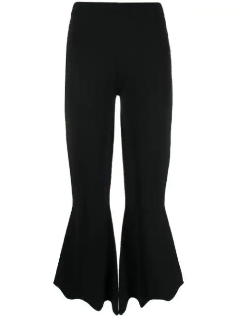 knitted flared cropped trousers by BY MALENE BIRGER