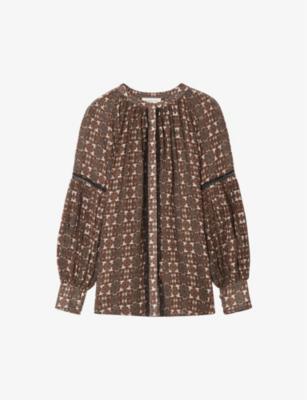 Antonella printed balloon-sleeve blouse by BY MALINA