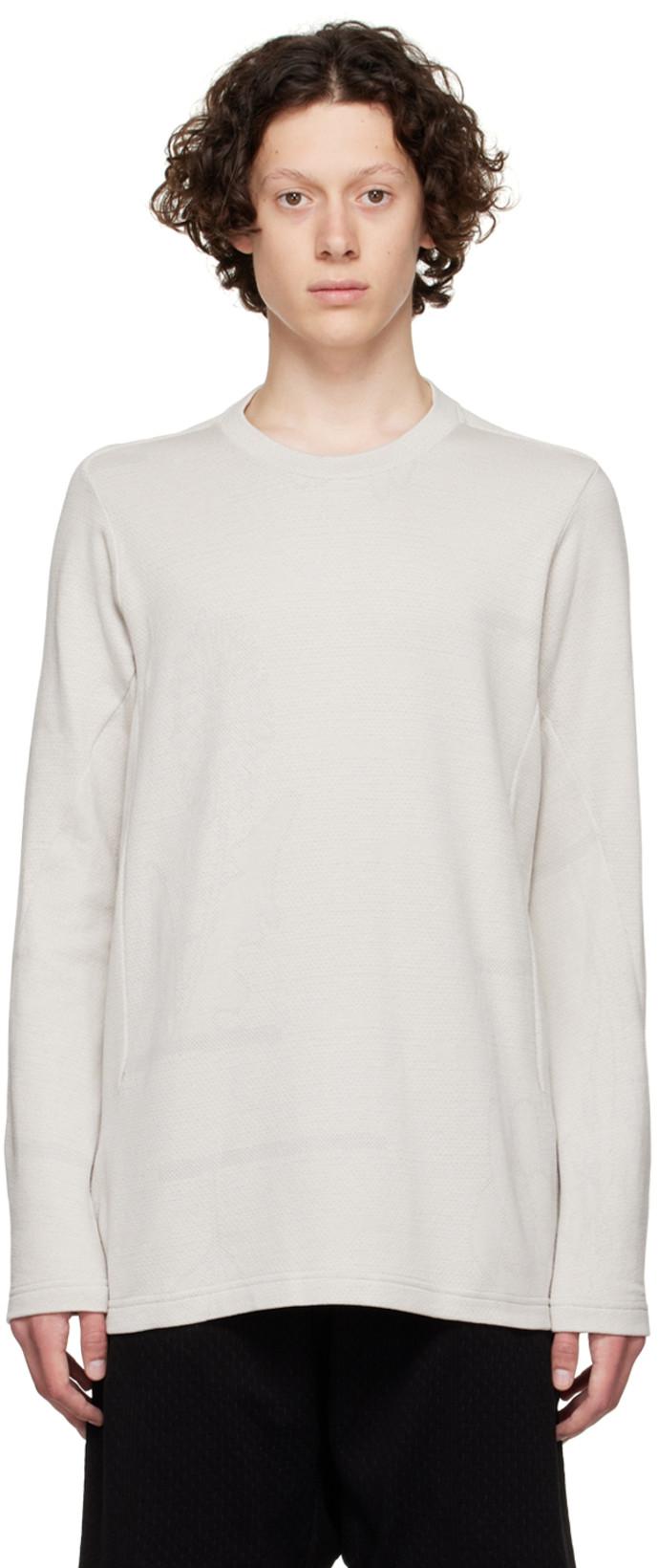 Gray Organic Cotton Long Sleeve T-Shirt by BYBORRE
