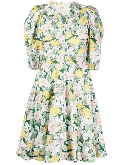 floral-print flared dress by BYTIMO