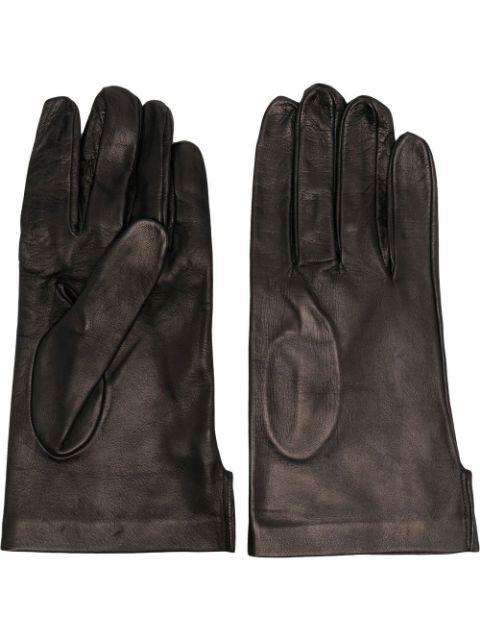 ring-layered leather gloves by C DIEM