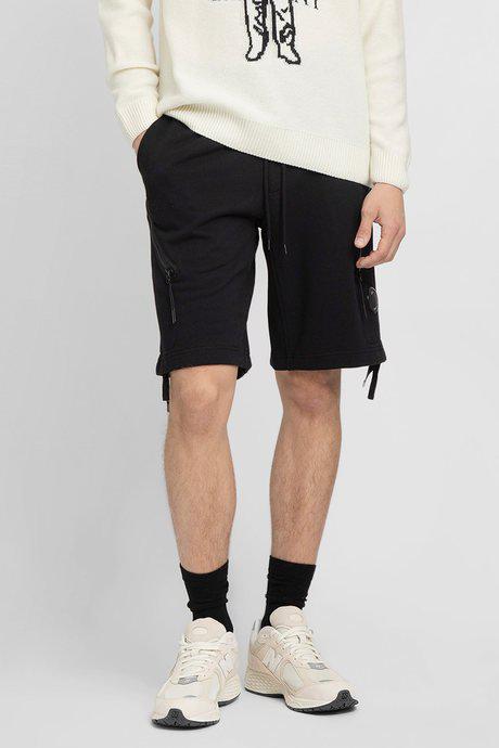 C.P. Company Men'S Black Diagonal Raised Fleece Shorts by C.P. COMPANY