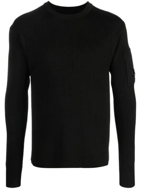 logo-patch ribbed-knit jumper by C.P. COMPANY