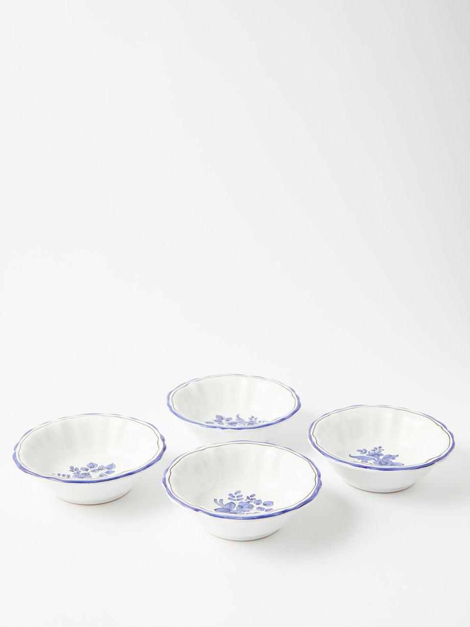 Set of four Wisteria hand-painted porcelain bowls by CABANA MAGAZINE