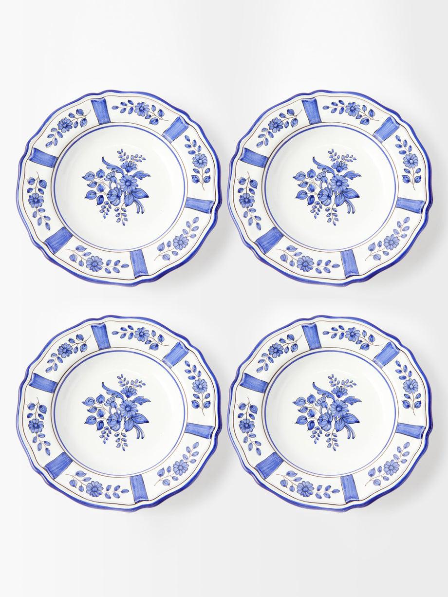 Set of four Wisteria porcelain soup plates by CABANA MAGAZINE