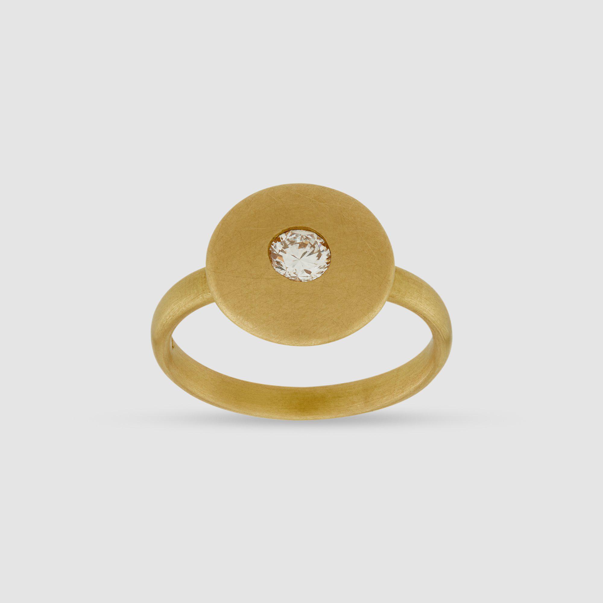 Cadby & Co Brilliant Diamond Small Disc Ring by CADBY&CO