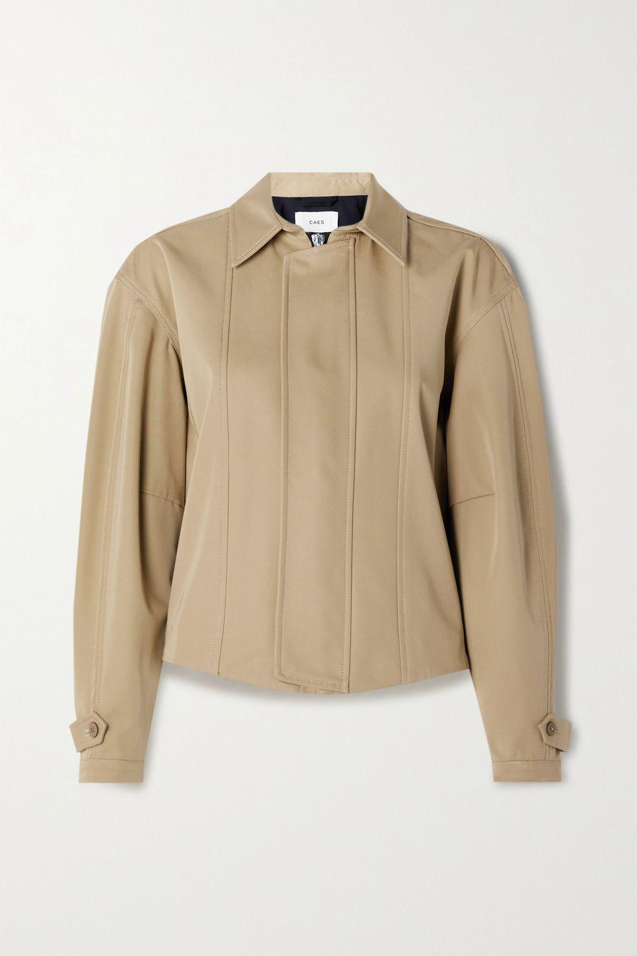 Cropped button-embellished cotton-twill trench jacket by CAES