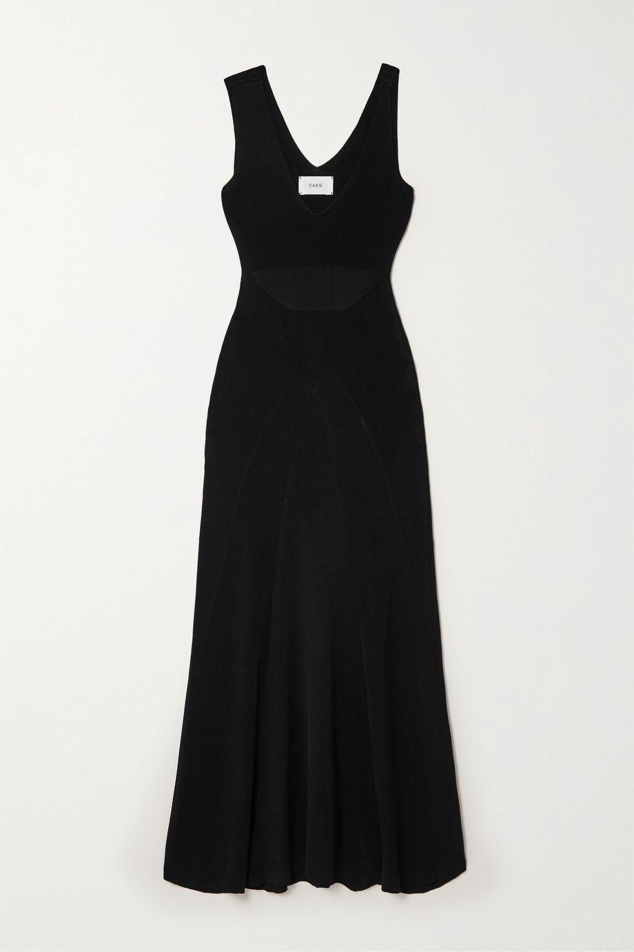 Cutout paneled knitted maxi dress by CAES