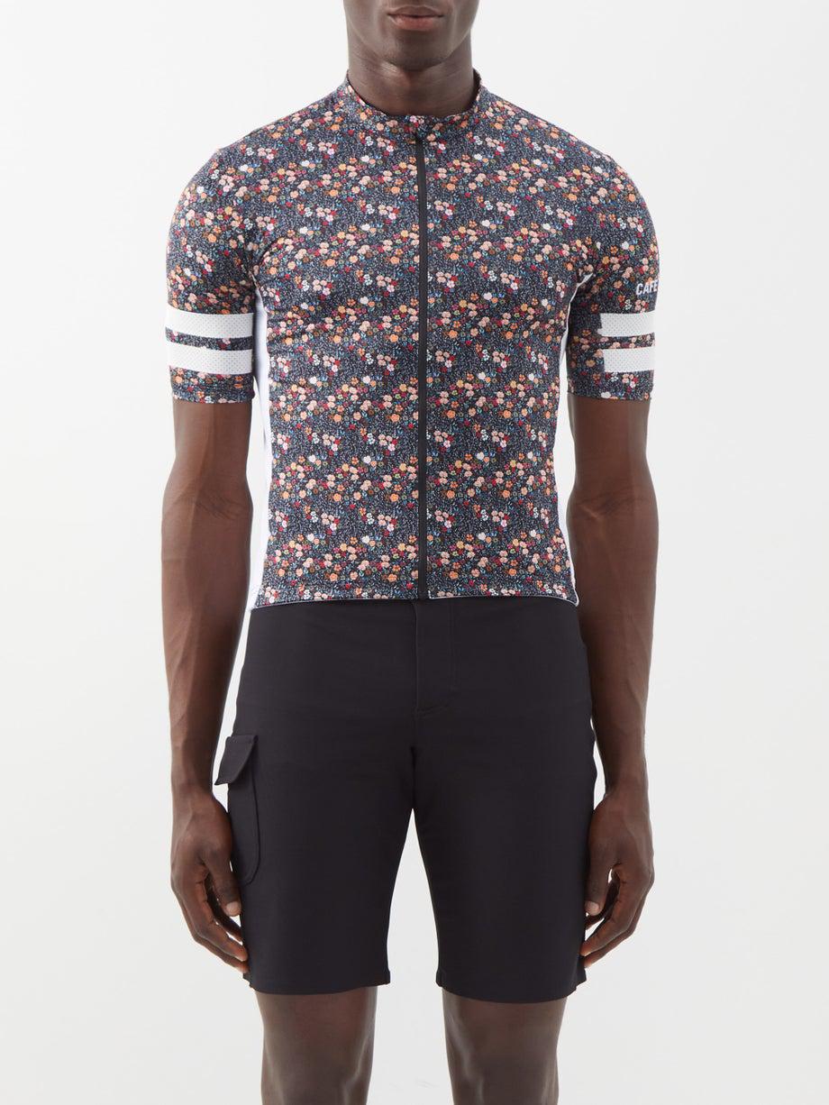 Floriane Centifolia-print cycling jersey by CAFE DU CYCLISTE