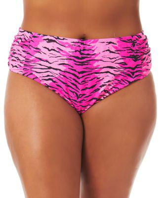 California Waves Trendy Plus Size Topaz Tiger Bikini Bottoms by CALIFORNIA WAVES