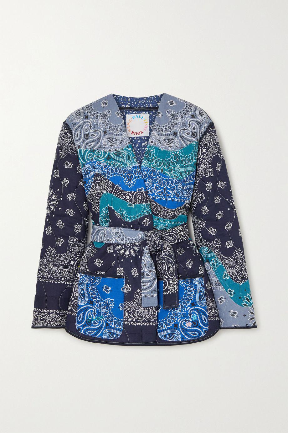 Belted patchwork paisley-print cotton-poplin jacket by CALL IT BY YOUR NAME