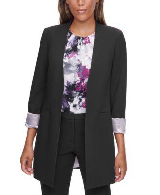Petite Open-Front 3/4-Sleeve Blazer by 