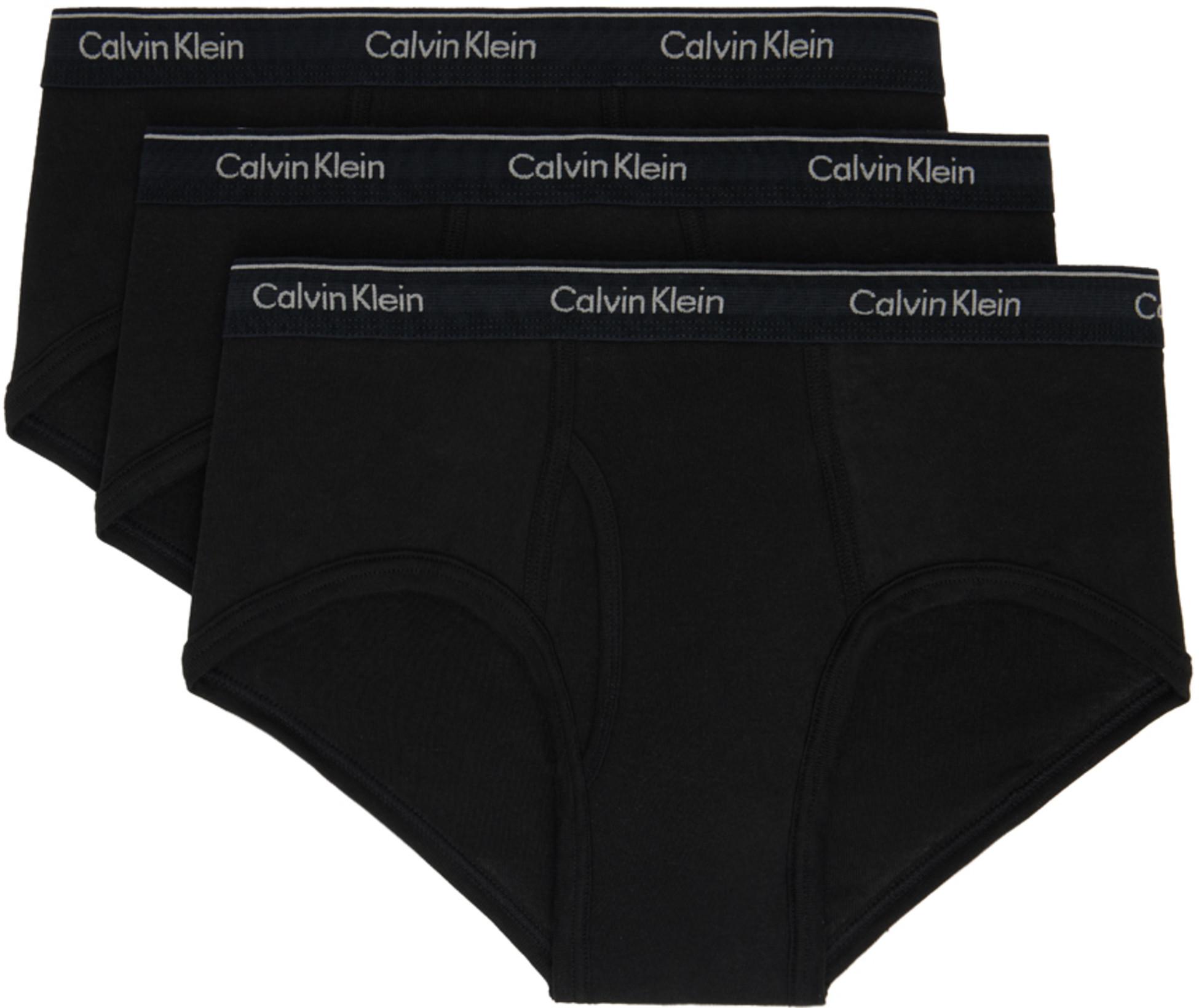 Three-Pack Black Classic Fit Briefs by CALVIN KLEIN