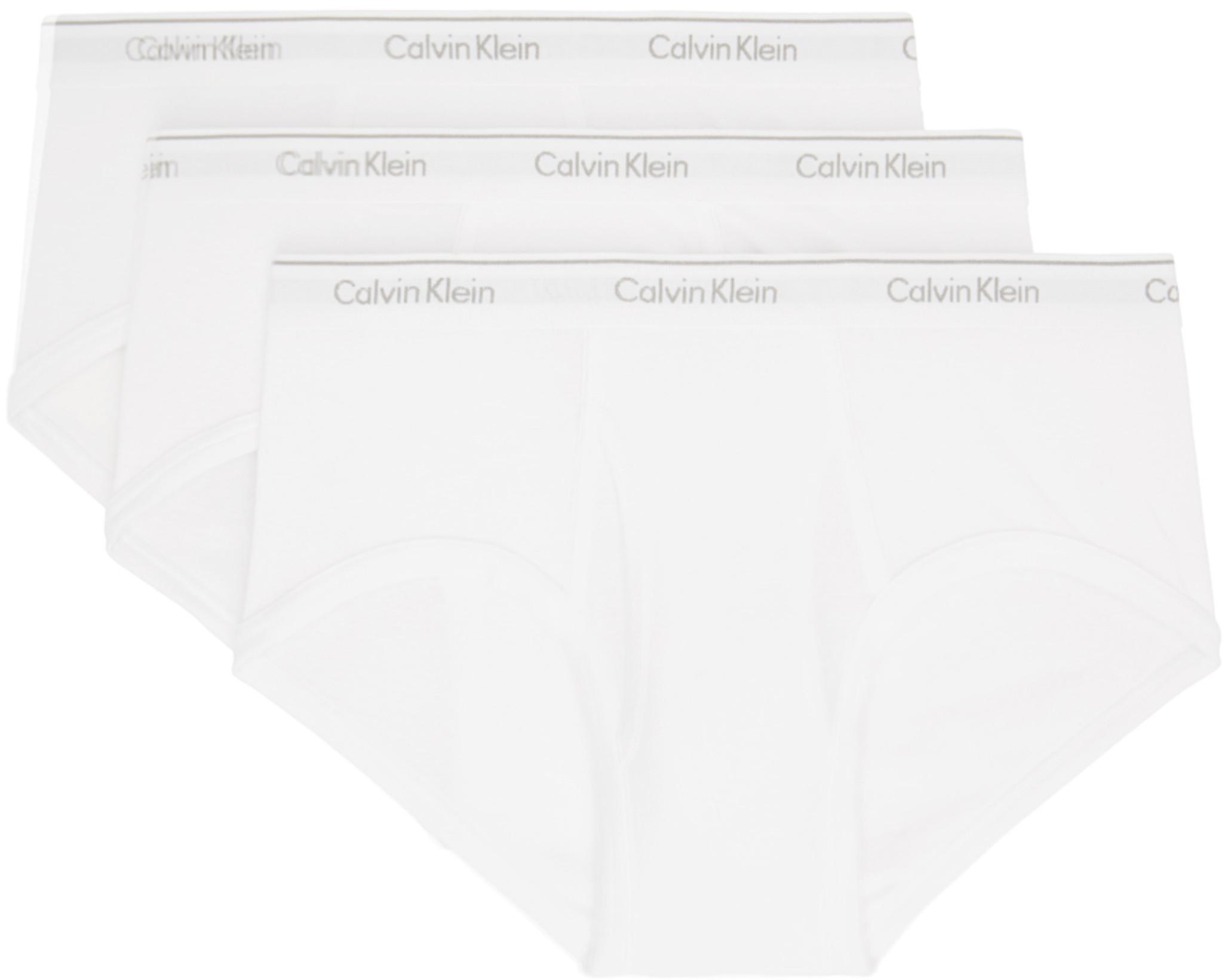 Three-Pack White Classic Fit Briefs by CALVIN KLEIN