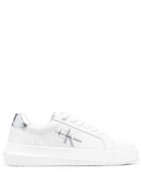 logo-print leather sneakers by CALVIN KLEIN