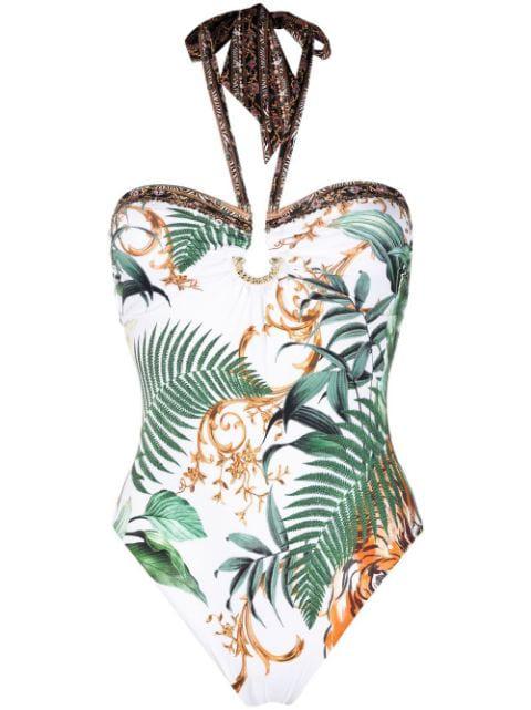 tiger-print halterneck swimsuit by CAMILLA