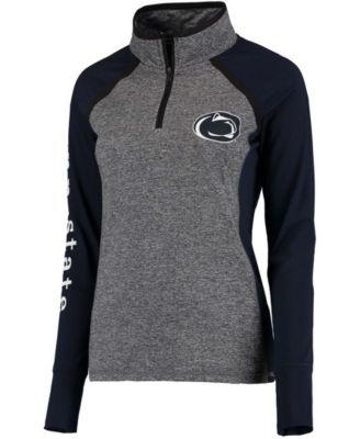 Women's Gray and Navy Penn State Nittany Lions Finalist Quarter-Zip Pullover Jacket by CAMP DAVID