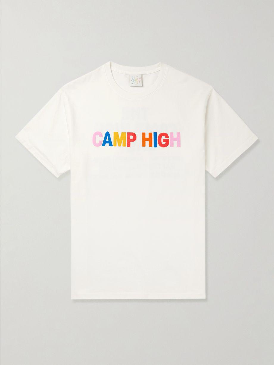 Shop Logo-Print Pigment-Dyed Cotton-Jersey T-Shirt by CAMP HIGH