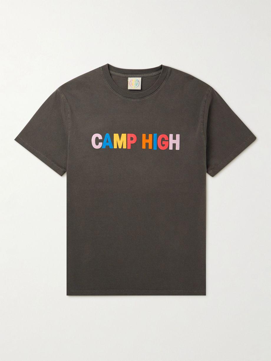 Shop Logo-Print Pigment-Dyed Cotton-Jersey T-Shirt by CAMP HIGH