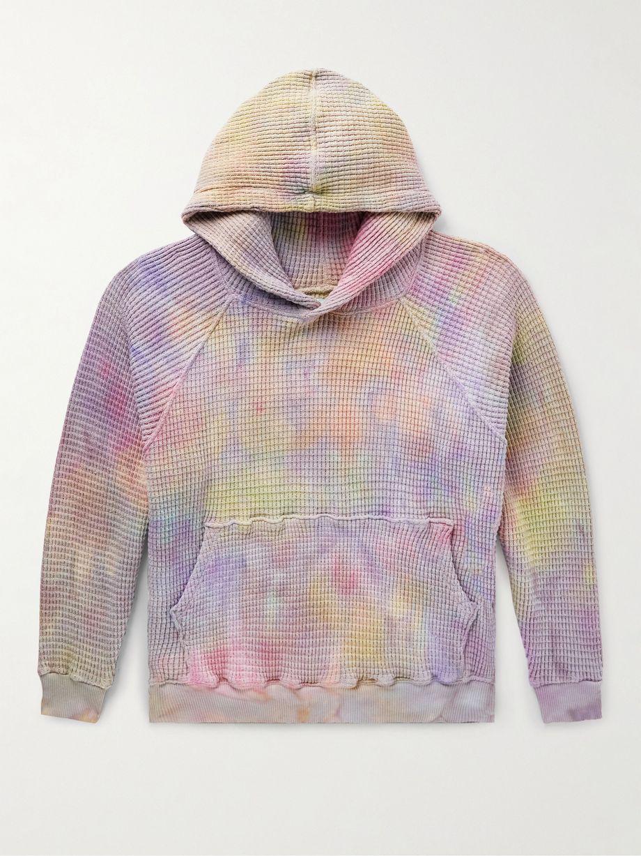 Tie-Dyed Waffle-Knit Cotton Hoodie by CAMP HIGH