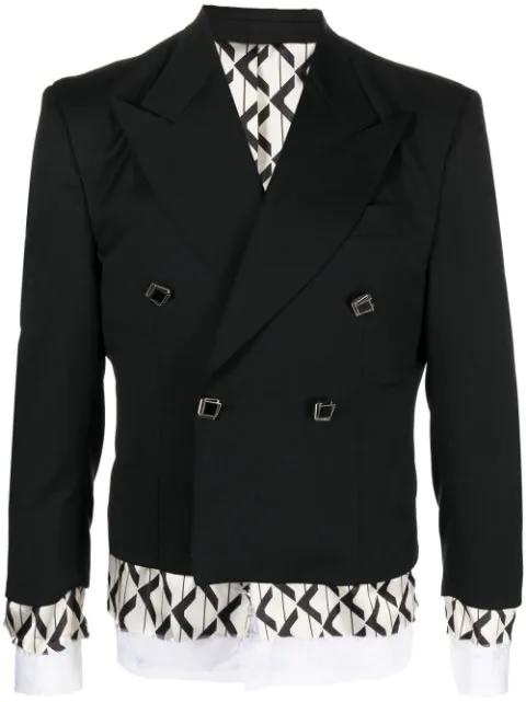 double-breasted layered blazer by CANAKU