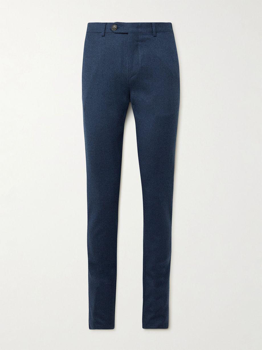Straight-Leg Brushed-Wool Trousers by CANALI